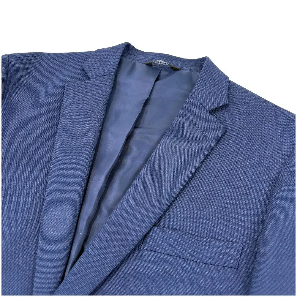 J.M. Haggar Slim Fit Blazer Men 42S Blue Stretch Sport Coat Business Casual